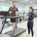 michael testar och springer på löpbandet BH fitness Nydo G6540