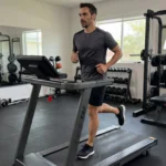 miguel testar och springer på löpbandet Master Fitness T22