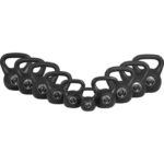 Gorilla Sports kettlebell svart, plastbelagd