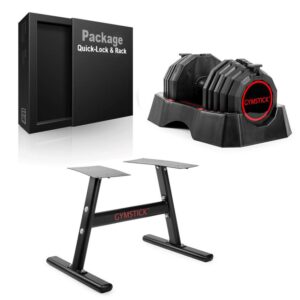 Gymstick Quick-Lock hantel 22,5 kg med ställning