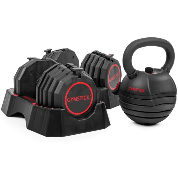 Gymstick Quick-Lock Hantel- och Kettlebellset 58,5 kg