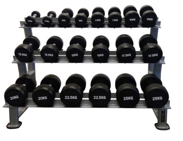 Hantelpaket 10 par 2,5-25 kg med Recoil-ställ