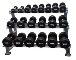 Hantelpaket 10 par 2,5-40 kg med Recoil-ställ