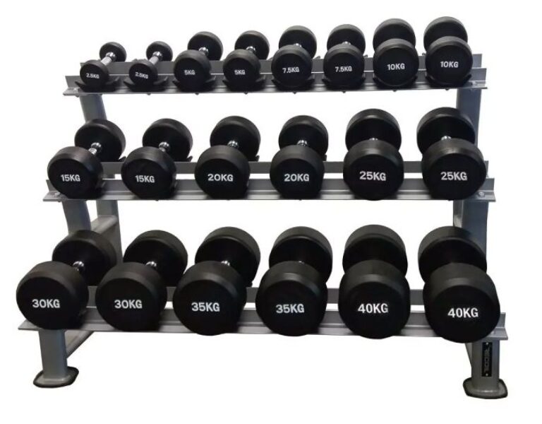 Hantelpaket 10 par 2,5-40 kg med Recoil-ställ