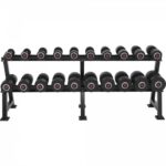 Hantelpaket 325 kg med ställ - 10 par gummihantlar