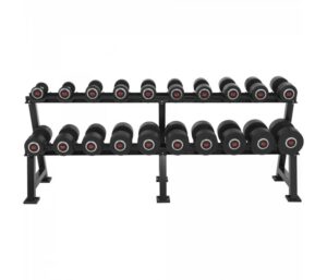 Hantelpaket 325 kg med ställ - 10 par gummihantlar