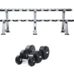 Hantelpaket gummi 20 par 2.5-50 kg med Recoil-ställ