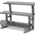 Hantelställ 3-vånings för hexagonhantlar i stål silver