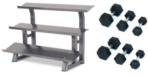 Master Fitness hexagonhantlar 12 par med hantelställ