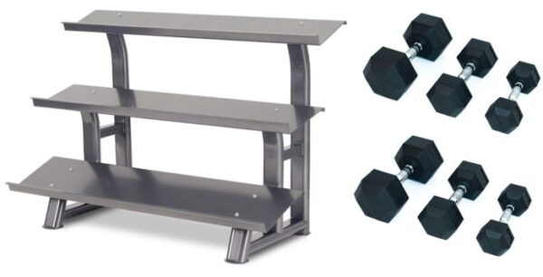 Master Fitness hexagonhantlar 12 par med hantelställ