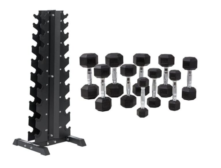 Master Hexagonhantlar 1-10 kg med hantelställ
