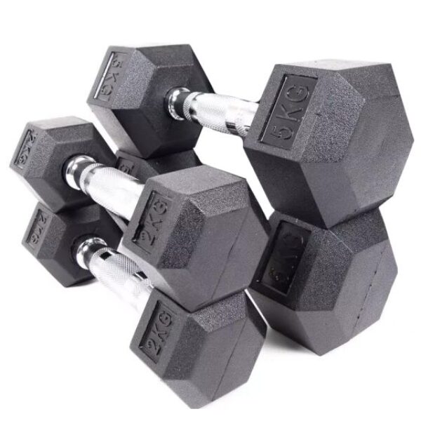 Recoil Hexagonhantlar 1-5 kg Gummi Svart