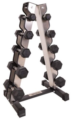 Recoil hexagonhantlar 1-5 kg med ställ