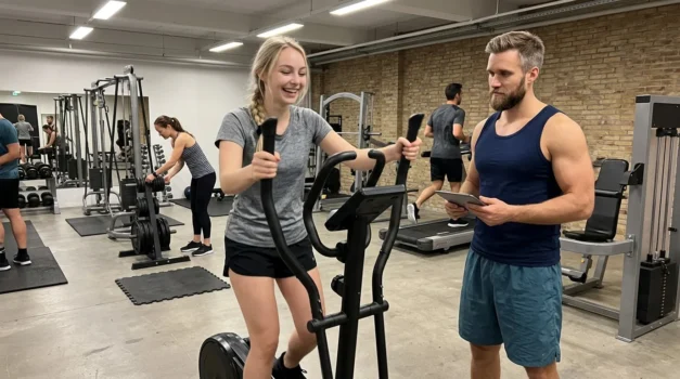 kvinna som testar Abilica Journey BT för en recension