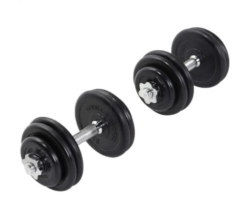 Hantelset gjutjärn gummi – 2×15 kg