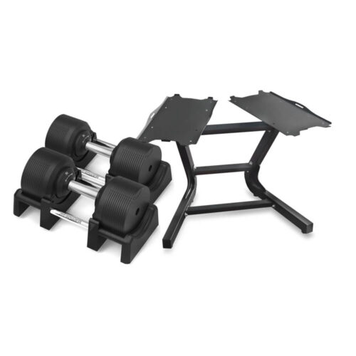 JTC Power justerbara hantlar 2 x 4-41,5 kg med ställ